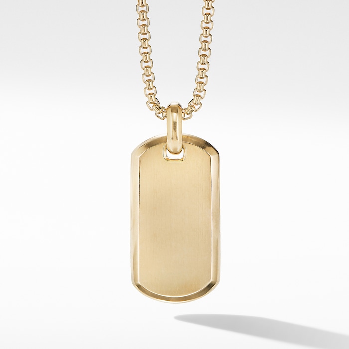 David Yurman Chevron Tag in 18ct Yellow Gold, 35mm