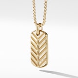 David Yurman Chevron Tag in 18ct Yellow Gold, 35mm