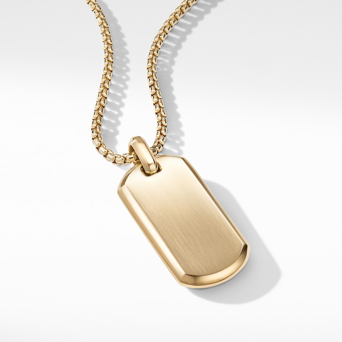 David Yurman Chevron Tag in 18ct Yellow Gold, 35mm