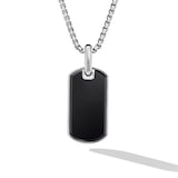 David Yurman Chevron Tag in Sterling Silver with Black Onyx, 27mm