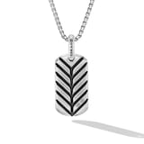 David Yurman Chevron Tag in Sterling Silver with Malachite, 27mm