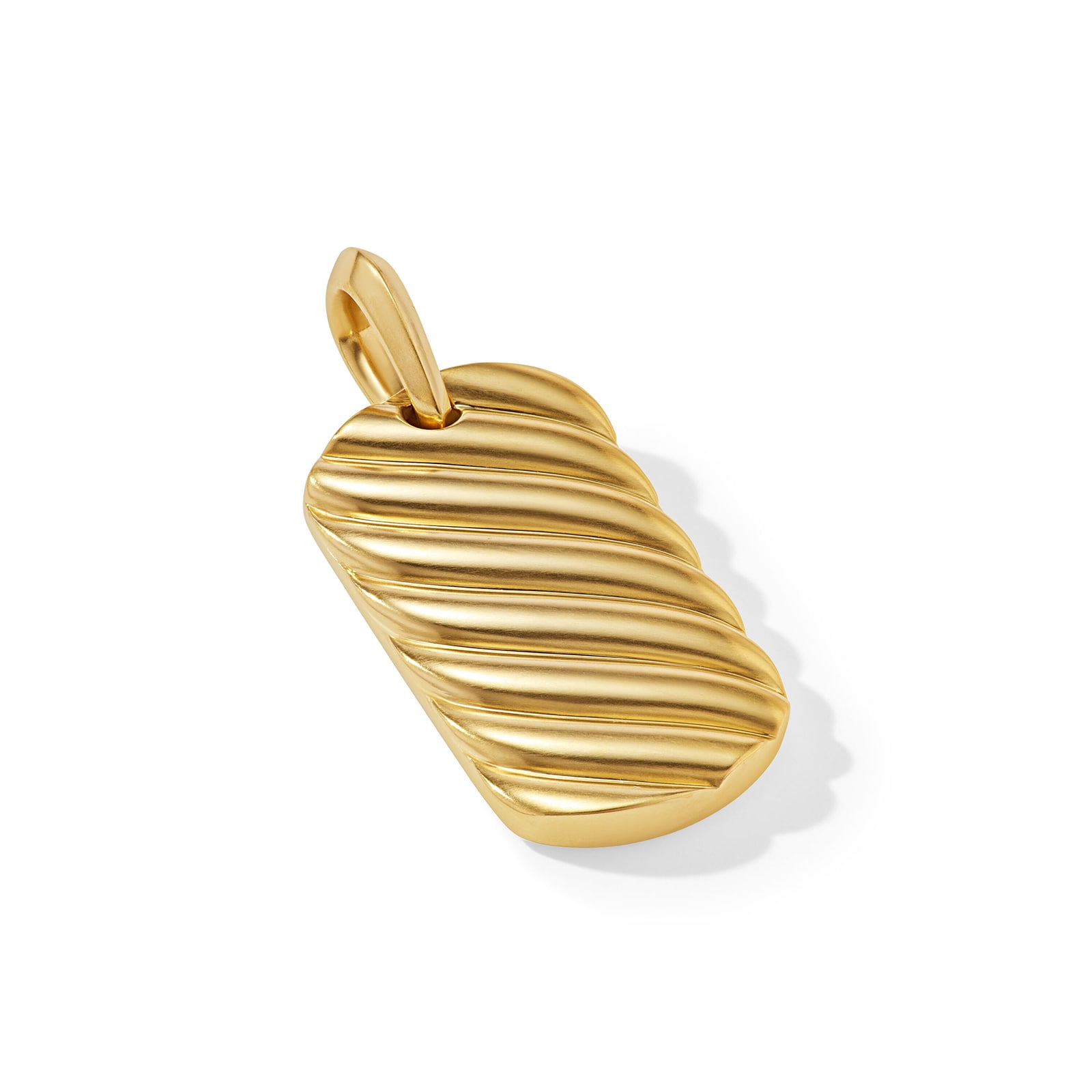 David Yurman Sculpted Cable Tag in 18ct Yellow Gold, 27mm