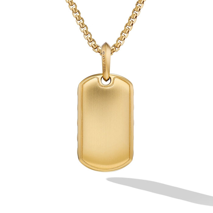 David Yurman Sculpted Cable Tag in 18ct Yellow Gold, 27mm