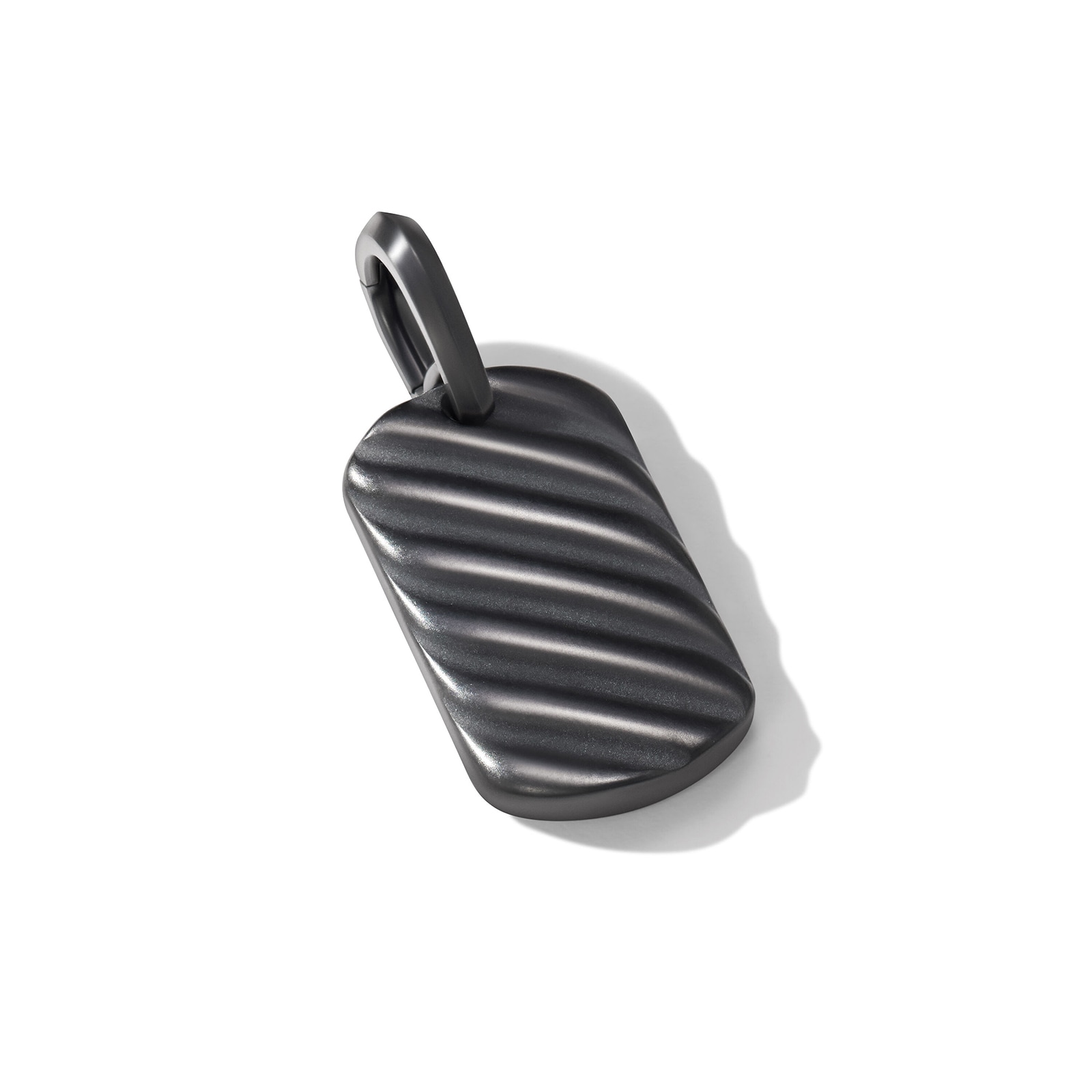 David Yurman Sculpted Cable Tag in Black Titanium, 21mm