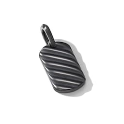 37900257 - Sculpted Cable Tag in Black Titanium, 21mm