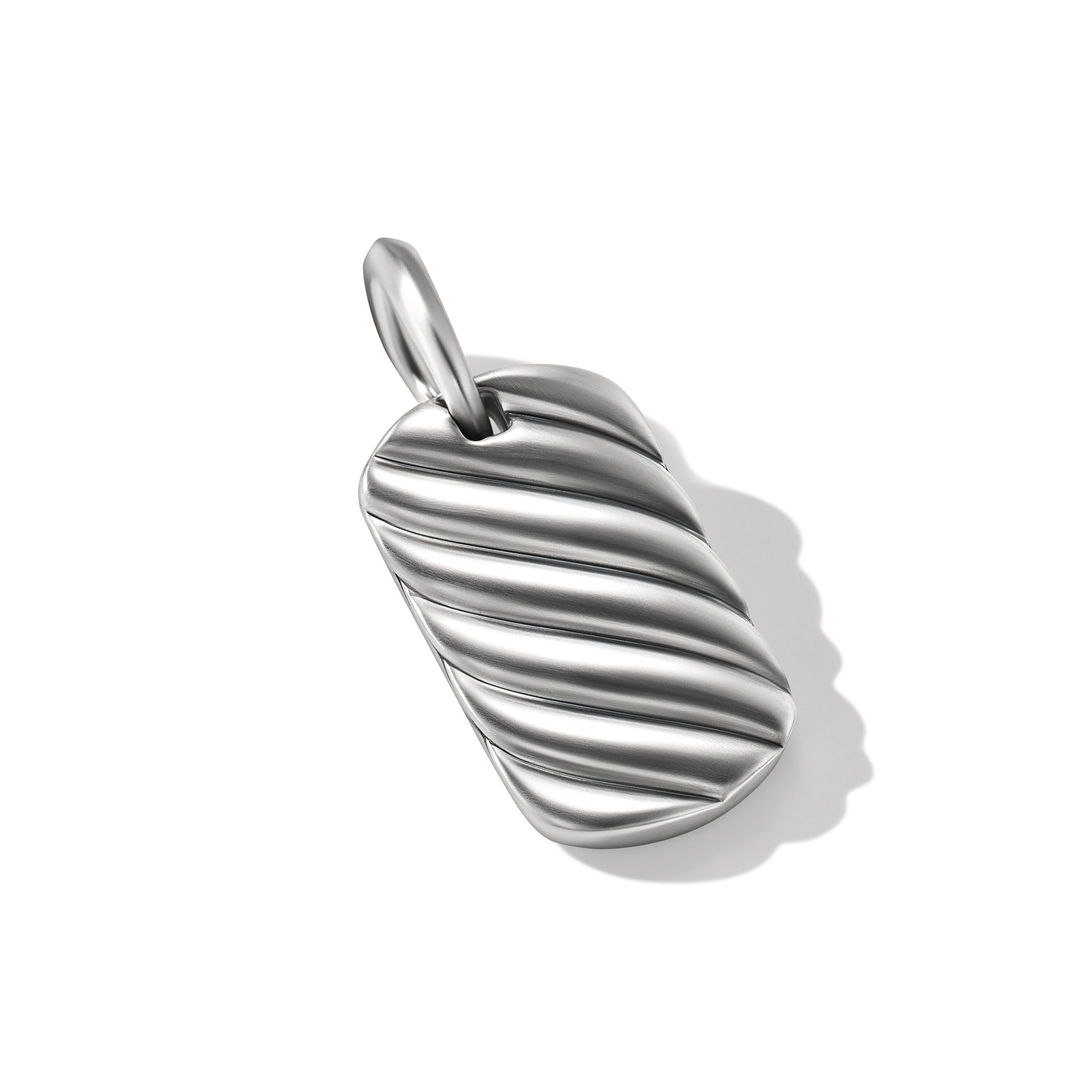 David Yurman Sculpted Cable Tag in Sterling Silver, 21mm