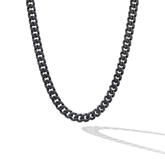 David Yurman Curb Chain Necklace in Black Titanium, 8mm