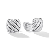 David Yurman Sculpted Cable Cushion Cufflinks in Sterling Silver, 17mm