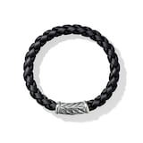 David Yurman Chevron Bracelet in Black Rubber and Sterling Silver, 8mm