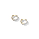 David Yurman Petite Pavé Huggie Hoop Earrings in 18ct Yellow Gold with Diamonds, 14mm