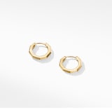 David Yurman Stax Faceted Huggie Hoop Earrings in 18ct Yellow Gold, 13.7mm