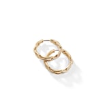 David Yurman Stax Chain Link Hoop Earrings in 18ct Yellow Gold with Diamonds, 23.8mm