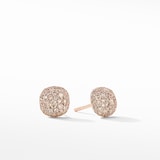 David Yurman Cushion Stud Earrings in 18ct Rose Gold with Cognac Diamonds, 8mm