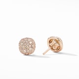 David Yurman Cushion Stud Earrings in 18ct Rose Gold with Cognac Diamonds, 8mm