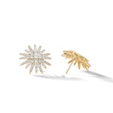 David Yurman Starburst Stud Earrings in 18ct Yellow Gold with Diamonds, 19mm