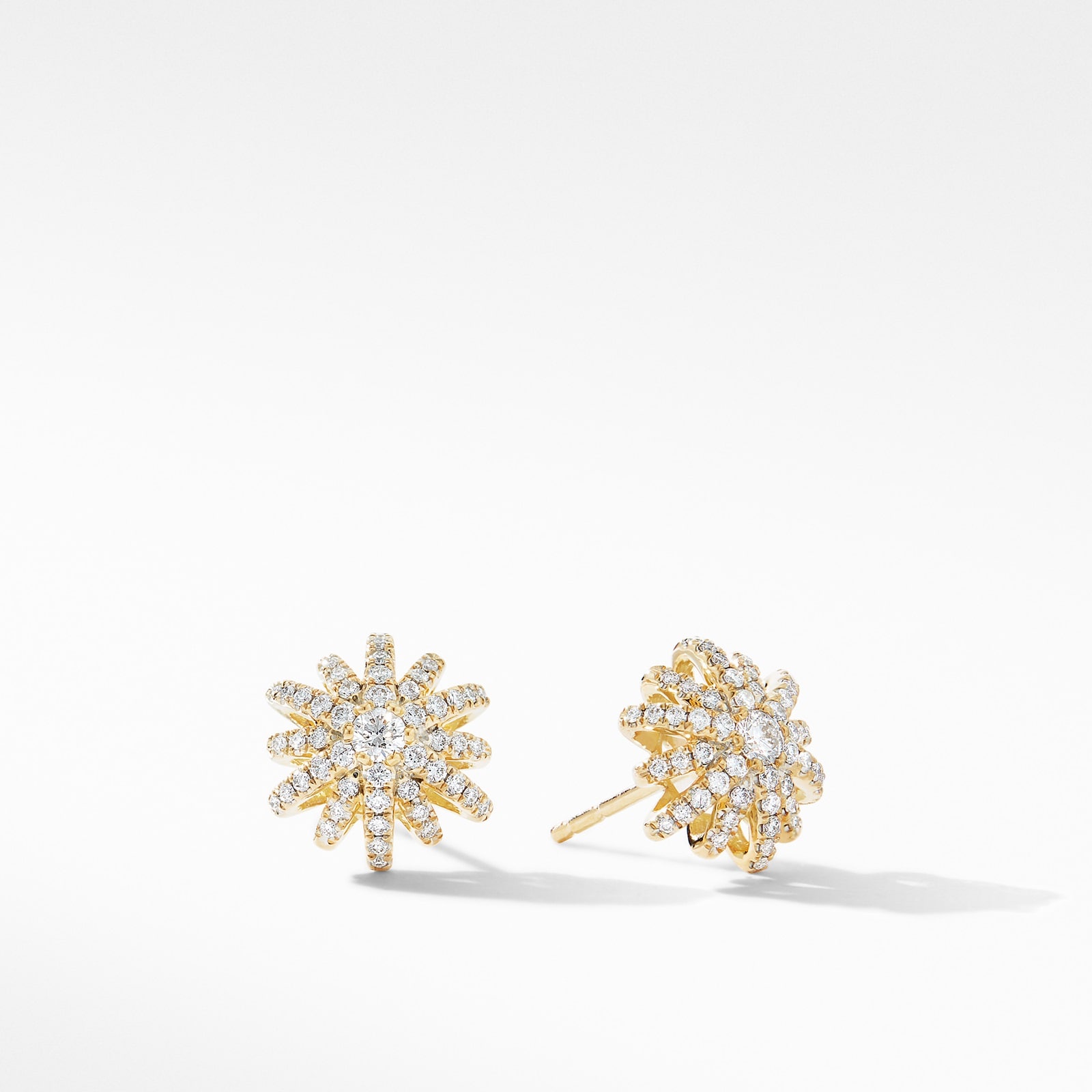 Starburst Stud Earrings in 18ct Yellow Gold with Diamonds, 11.7mm