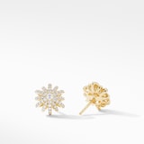 David Yurman Starburst Stud Earrings in 18ct Yellow Gold with Diamonds, 11.7mm