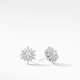 David Yurman Starburst Stud Earrings in 18ct White Gold with Diamonds, 11.7mm