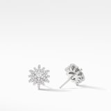 David Yurman Starburst Stud Earrings in 18ct White Gold with Diamonds, 11.7mm