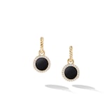 David Yurman Petite DY Elements® Drop Earrings in 18ct Yellow Gold with Black Onyx and Diamonds, 22.6mm