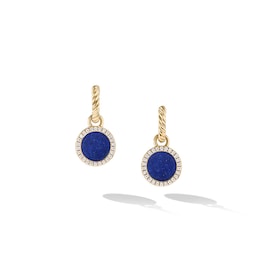 37900291 - Petite DY Elements® Drop Earrings in 18ct Yellow Gold with Lapis and Diamonds, 22.6mm