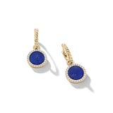 David Yurman Petite DY Elements® Drop Earrings in 18ct Yellow Gold with Lapis and Diamonds, 22.6mm