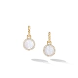 David Yurman Petite DY Elements® Drop Earrings in 18ct Yellow Gold with Mother of Pearl and Diamonds, 22.6mm