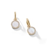 David Yurman Petite DY Elements® Drop Earrings in 18ct Yellow Gold with Mother of Pearl and Diamonds, 22.6mm