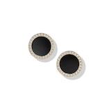 David Yurman Petite DY Elements® Stud Earrings in 18ct Yellow Gold with Black Onyx and Diamonds, 11mm