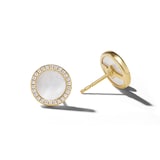 David Yurman Petite DY Elements® Stud Earrings in 18ct Yellow Gold with Mother of Pearl and Diamonds, 11mm