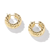 David Yurman Sculpted Cable Hoop Earrings in 18ct Yellow Gold, 25mm