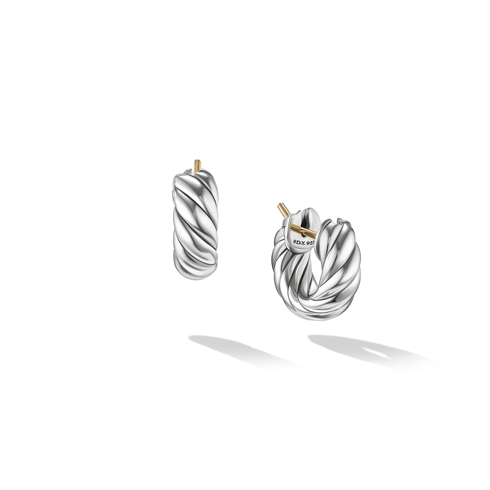 David Yurman Sculpted Cable Hoop Earrings in Sterling Silver, 14.4mm