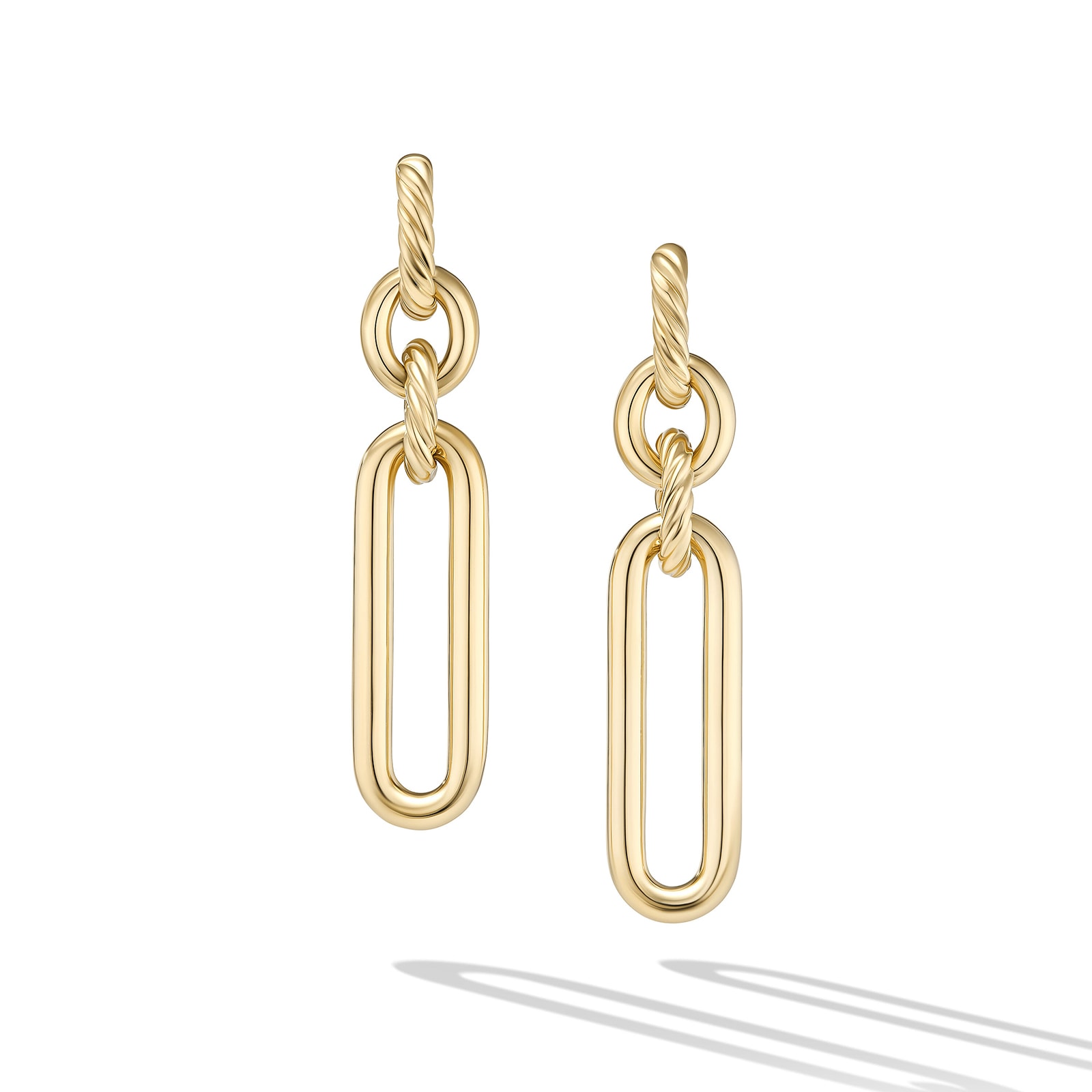 David Yurman Lexington Double Link Drop Earrings in 18ct Yellow Gold, 53.5mm David Yurman Lexington Double Link Drop Earrings in 18ct Yellow Gold, 53.5mm