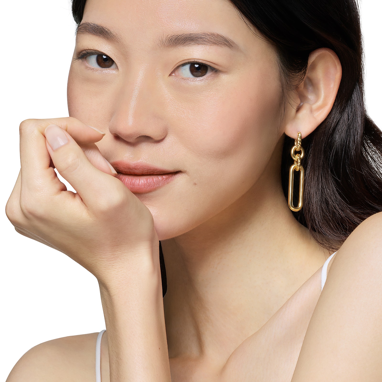 David Yurman Lexington Double Link Drop Earrings in 18ct Yellow Gold, 53.5mm David Yurman Lexington Double Link Drop Earrings in 18ct Yellow Gold, 53.5mm