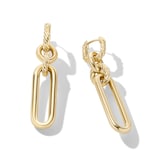 David Yurman Lexington Double Link Drop Earrings in 18ct Yellow Gold, 53.5mm