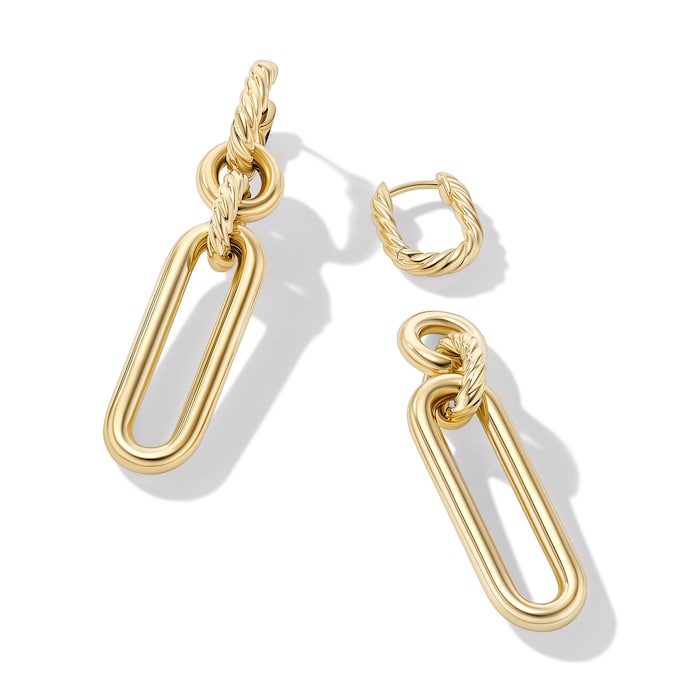 David Yurman Lexington Double Link Drop Earrings in 18ct Yellow Gold, 53.5mm