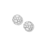 David Yurman Petite Pavé Stud Earrings in 18ct Yellow Gold with Diamonds, 4.5mm