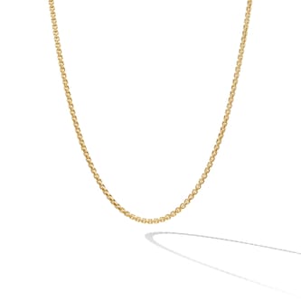 David Yurman Box Chain Necklace in 18ct Yellow Gold, 1mm