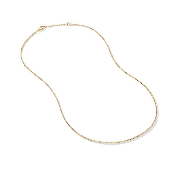 David Yurman Box Chain Necklace in 18ct Yellow Gold, 1mm