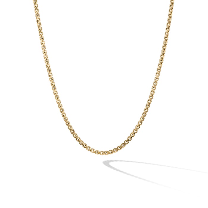 David Yurman Box Chain Necklace in 18ct Yellow Gold, 1.25mm