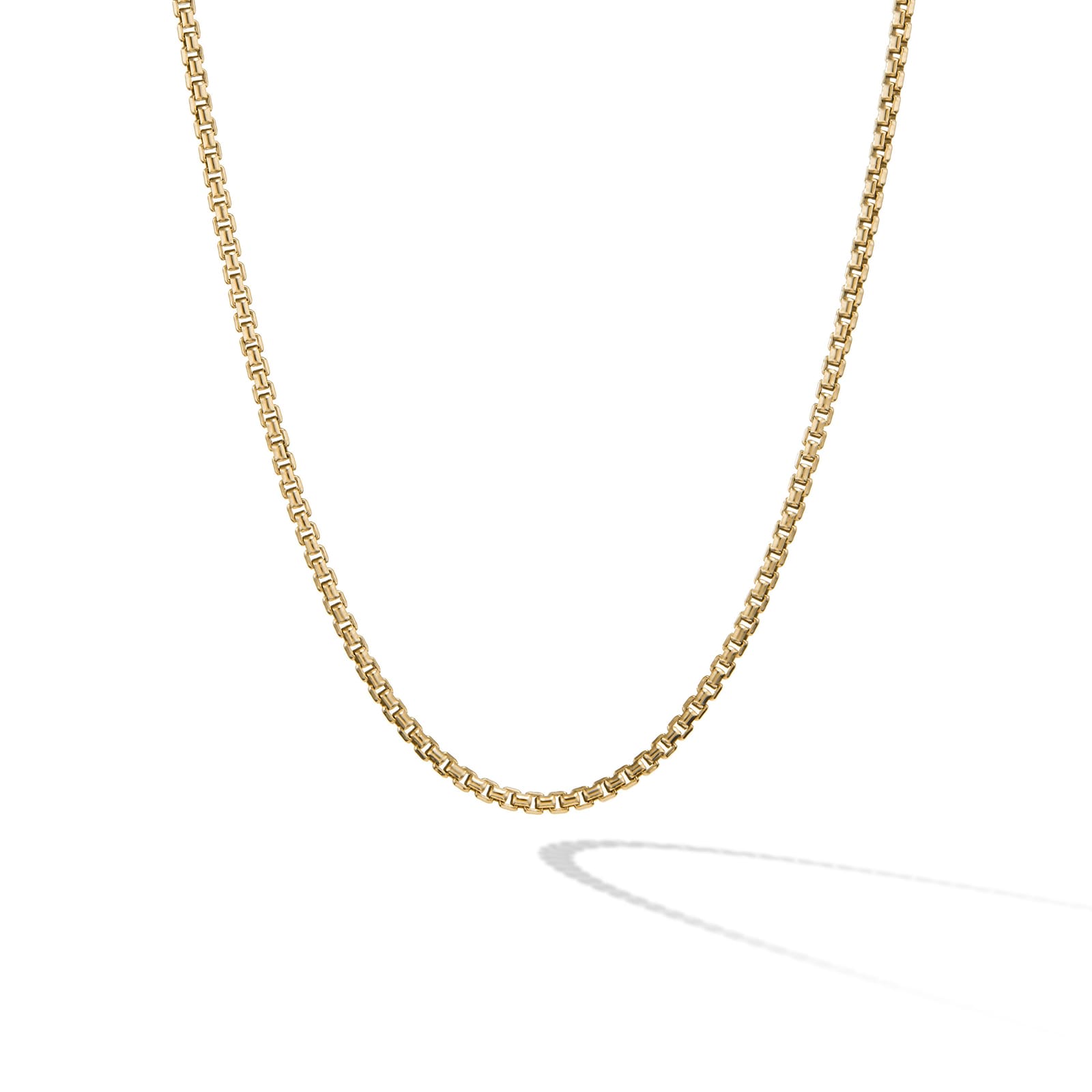 David Yurman Box Chain Necklace in 18ct Yellow Gold, 1.25mm