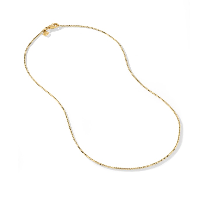 David Yurman Box Chain Necklace in 18ct Yellow Gold, 1.25mm