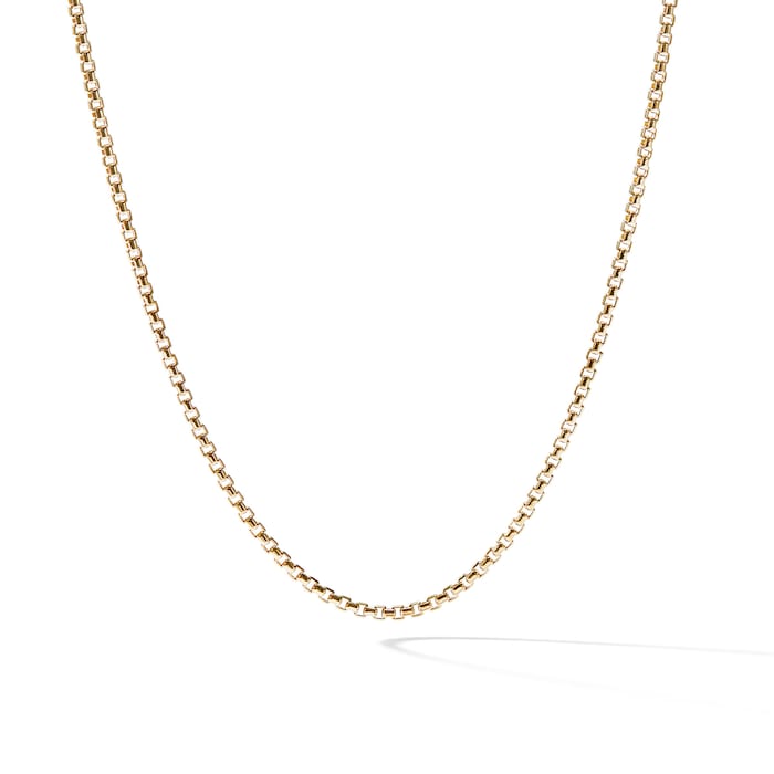 David Yurman Box Chain Necklace in 18ct Yellow Gold, 1.7mm