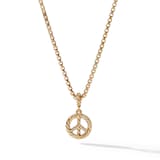 David Yurman Peace Sign Amulet in 18ct Yellow Gold with Diamonds, 19mm