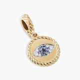 David Yurman Evil Eye Amulet in 18ct Yellow Gold with Pavé Blue Sapphires and Diamonds, 18.8mm