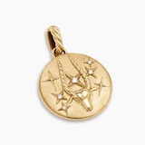 David Yurman Capricorn Amulet in 18ct Yellow Gold with Diamonds, 28.7mm