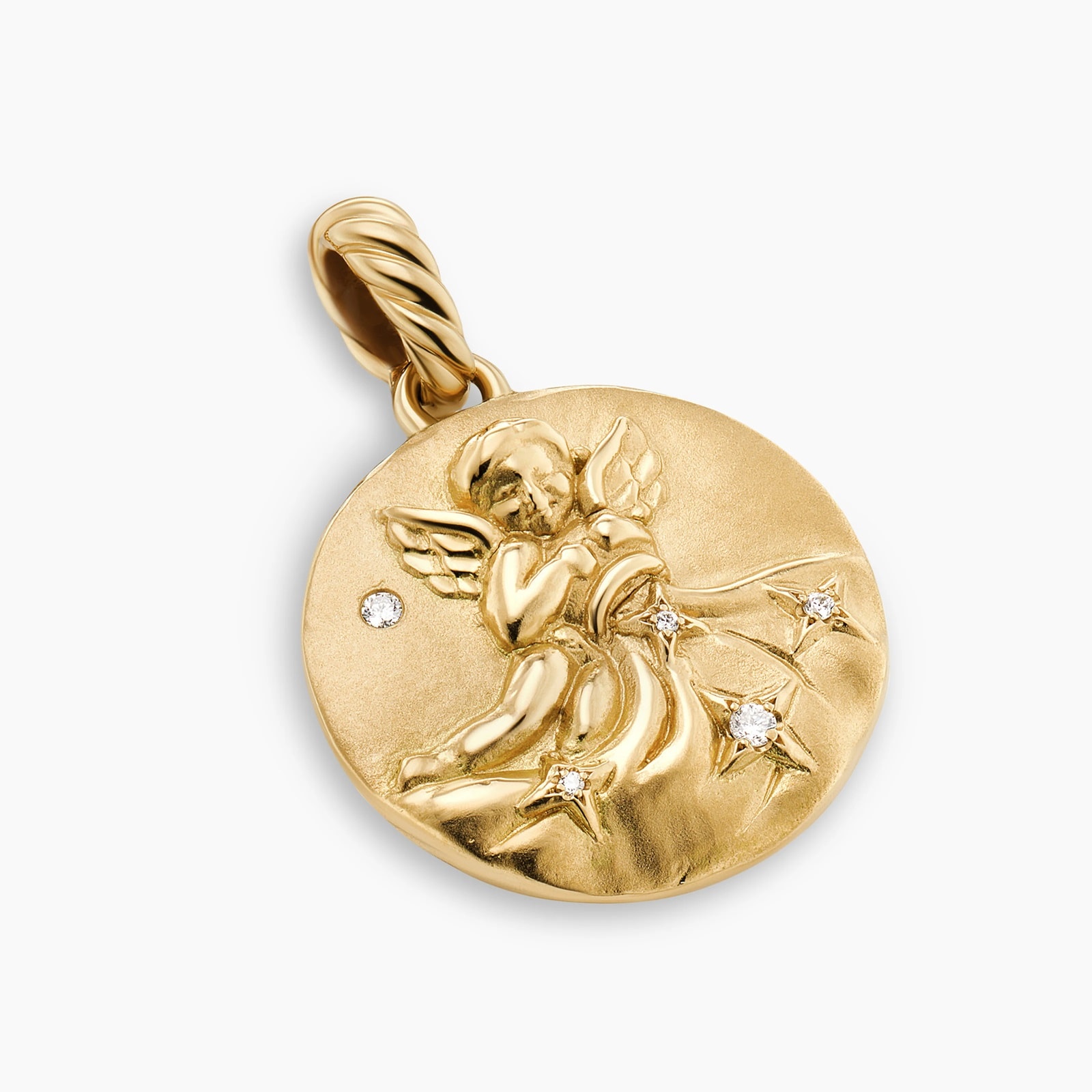 David Yurman Aquarius Amulet in 18ct Yellow Gold with Diamonds, 28.7mm