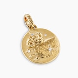 David Yurman Aries Amulet in 18ct Yellow Gold with Diamonds, 28.7mm