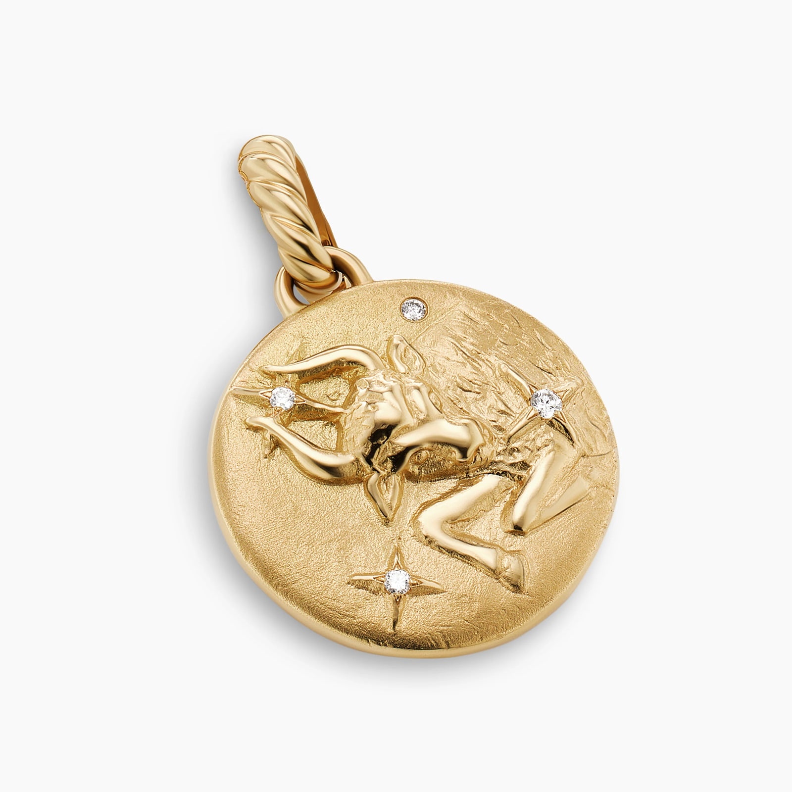 Taurus Amulet in 18ct Yellow Gold with Diamonds, 28.7mm