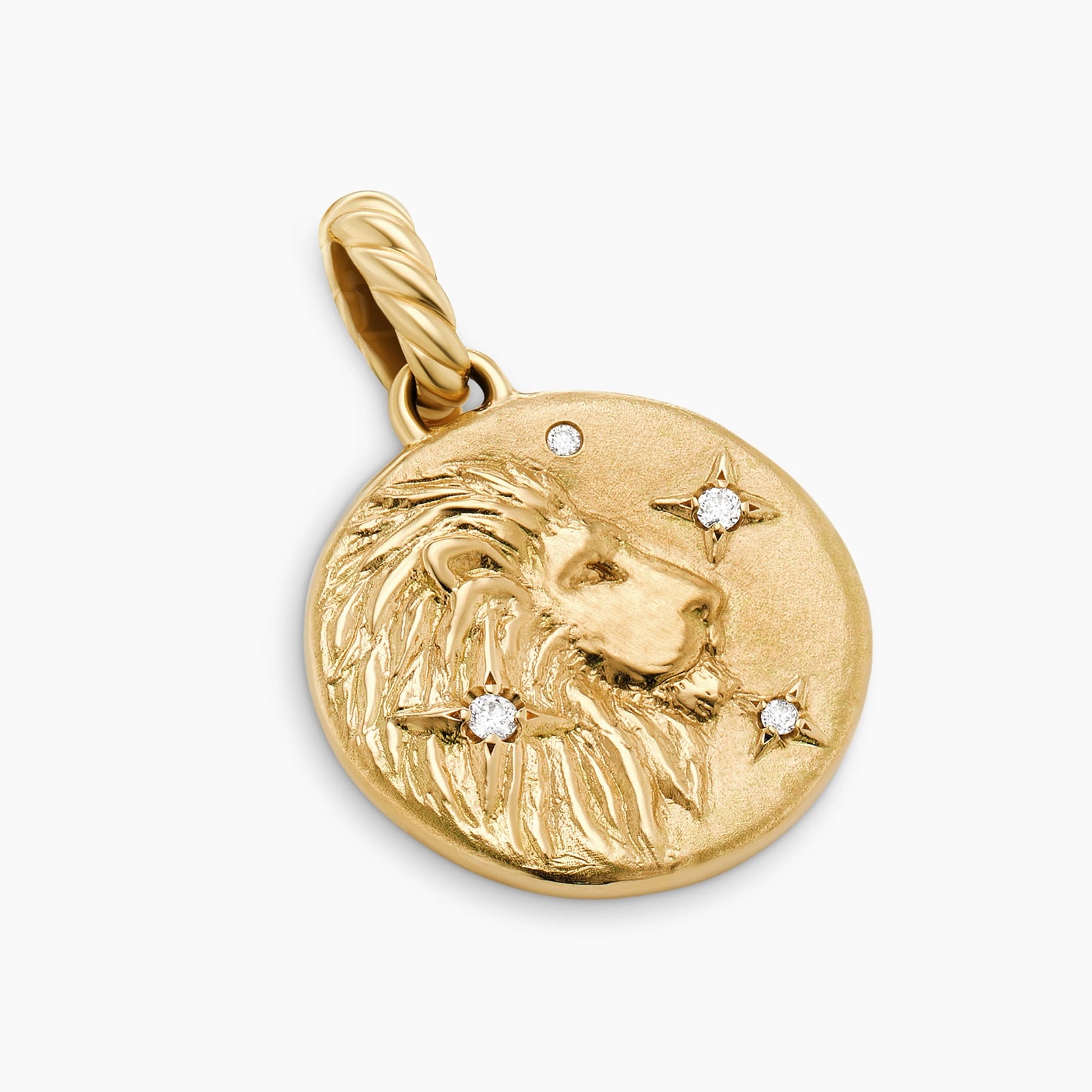 David Yurman Leo Amulet in 18ct Yellow Gold with Diamonds, 28.7mm David Yurman Leo Amulet in 18ct Yellow Gold with Diamonds, 28.7mm